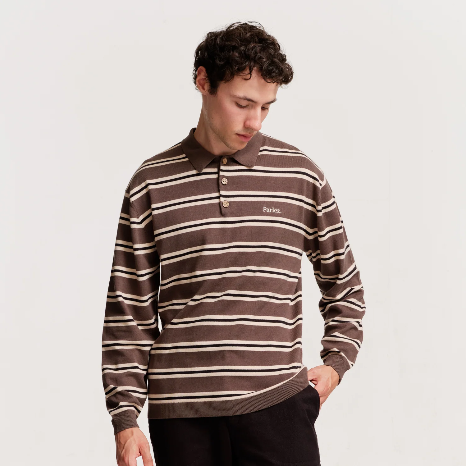 Aspen L/S Polo Knit Moss - Image 2