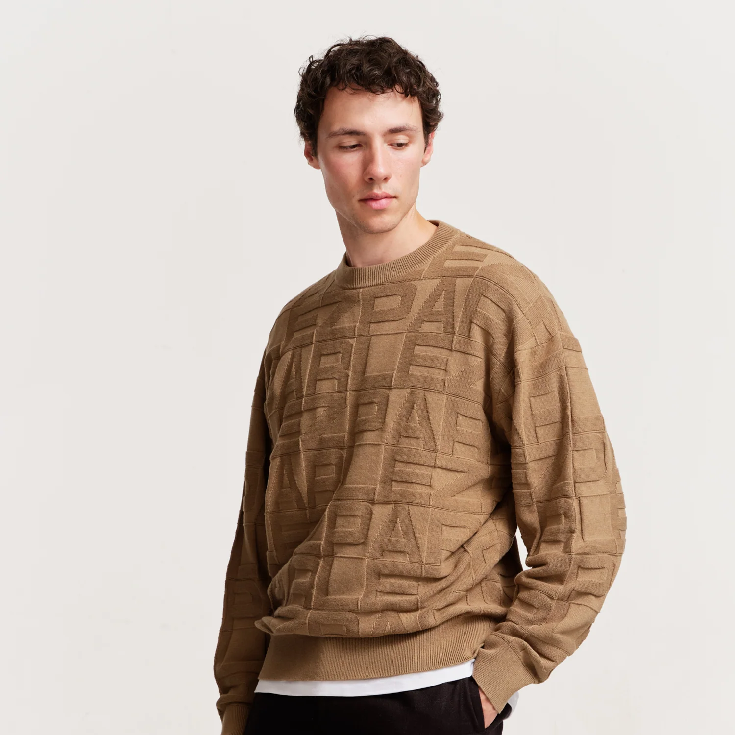 Block Crew Knit Sand - Image 2