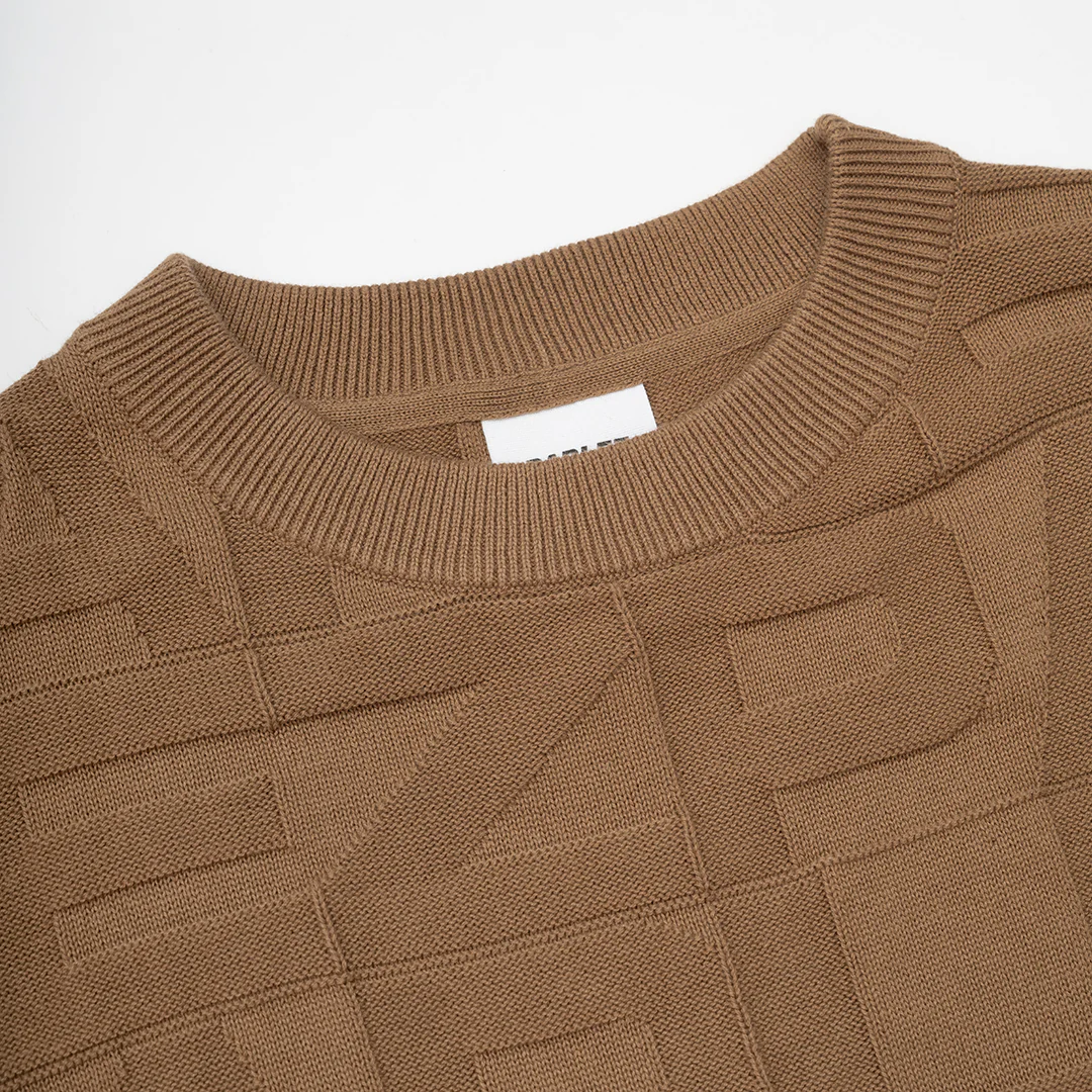 Block Crew Knit Sand - Image 4