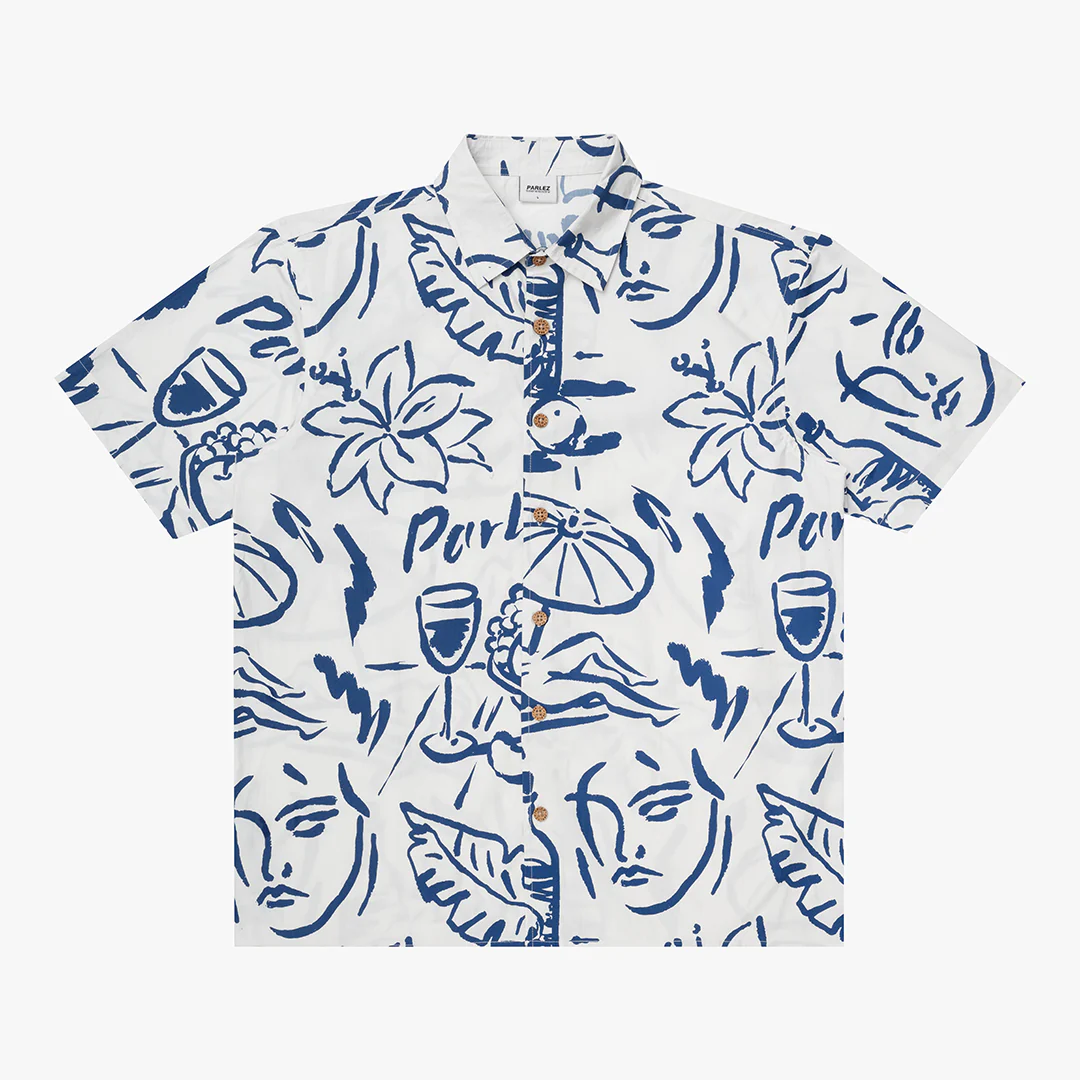 Unwind S/S Shirt White/Cobalt